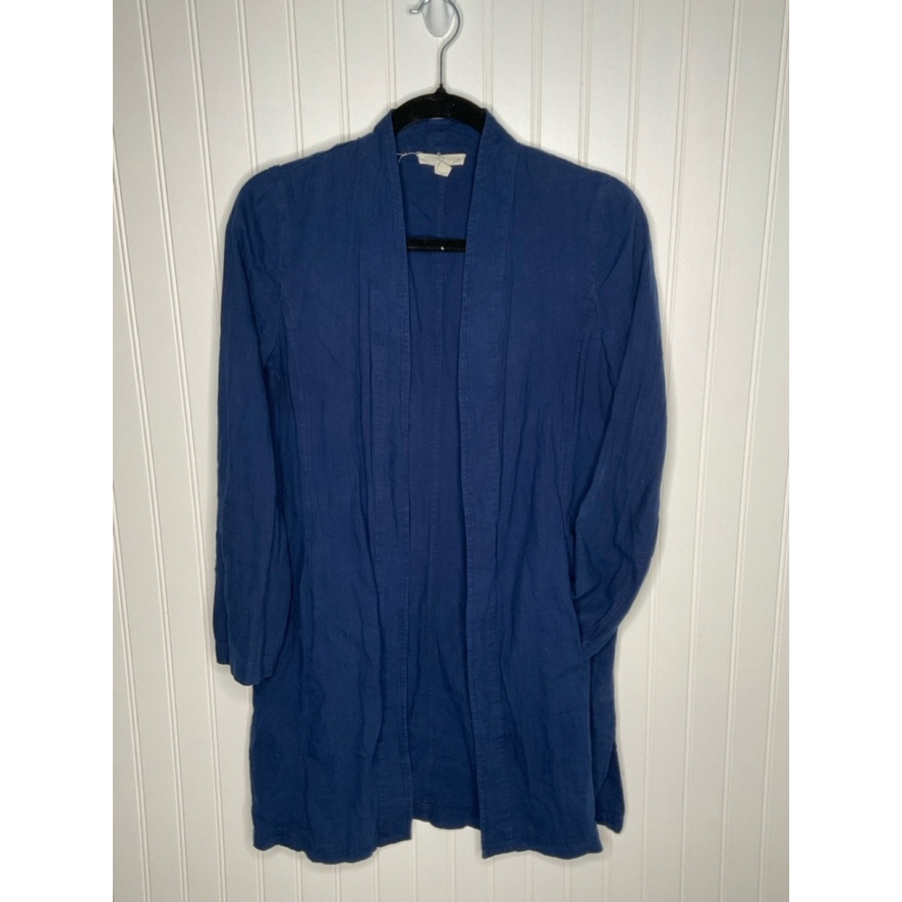 Women's Eileen Fisher Indigo Organic Cotton Jacket - Picture 2 of 5